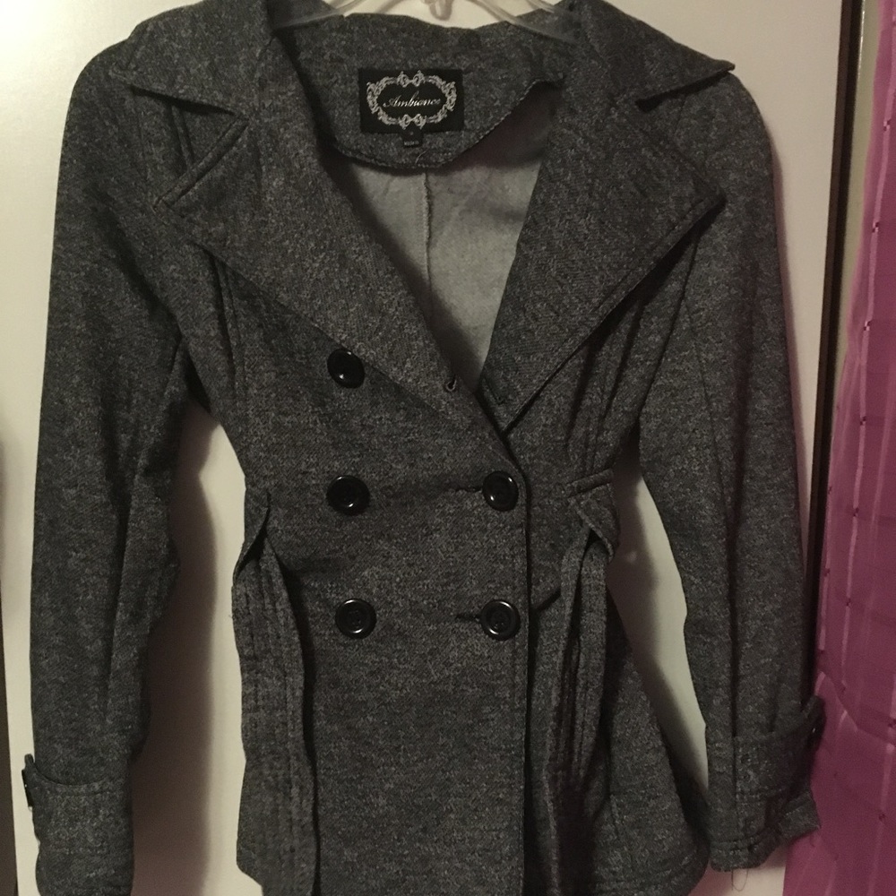 Gray soft peacoat